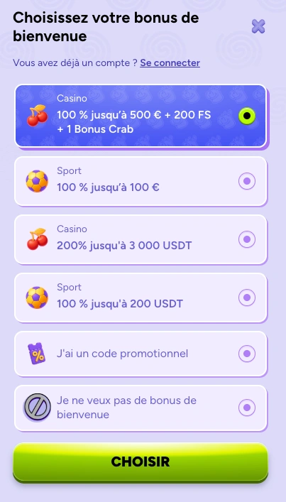 Bonus de bienvenue Spinbara